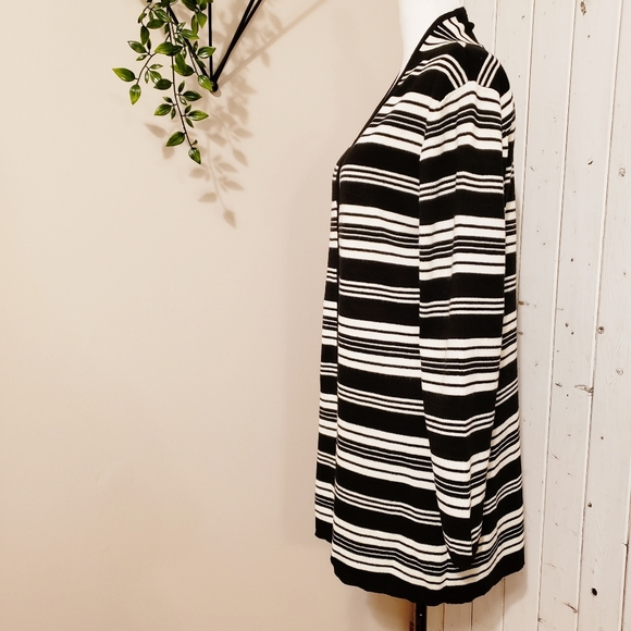 JONES STUDIO | LONG CLASSIC OPEN FRONT STRIPED CAR… - Picture 6 of 10